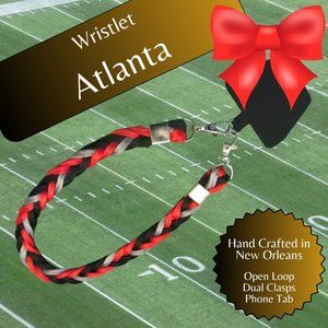 Braided Universal Phone Wristlet, Atlanta Football, Sports Team Colors